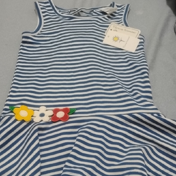 Florence Eiseman Other - Florence Wiseman Blue White Striped Flowers NWT Sz 3T